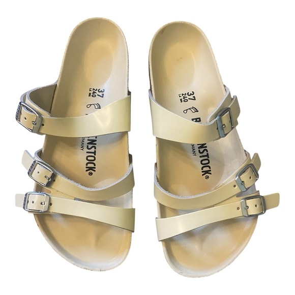 Birkenstock Franca Natural Leather Patent - High Shine Butter Sz 37 Regular - Picture 2 of 6